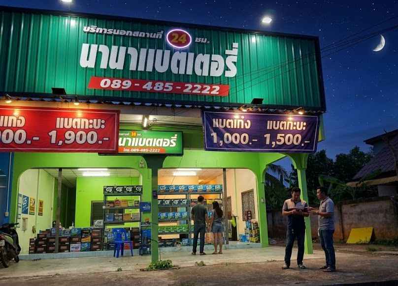 นานาแบตเตอรี่นาชะอัง บริการ 24 ชั่วโมง