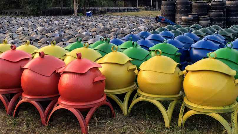 ร้านทรัพย์ทวีการยาง ผลิตและจำหน่ายถังขยะยางรถยนต์