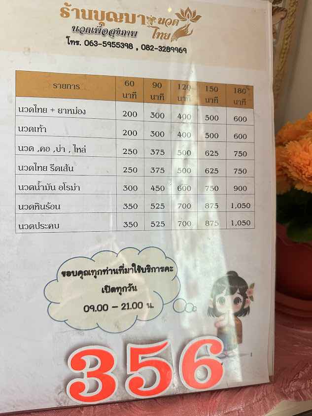 ร้านนวดลำพูน บุญมาดา นวดเพื่อสุขภาพ