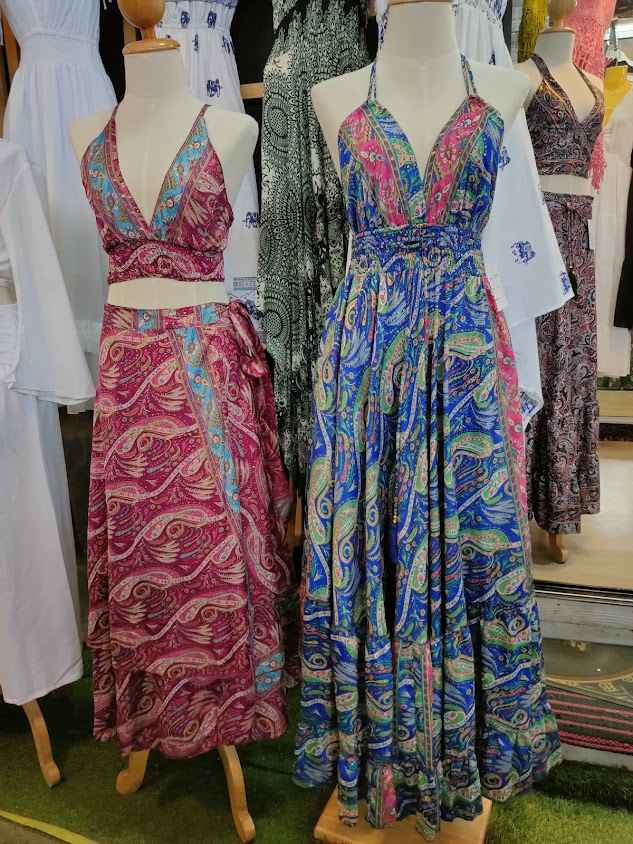 Lampai Selling elephant pants, a Thai-made souvenir, at Chatuchak Plaza.