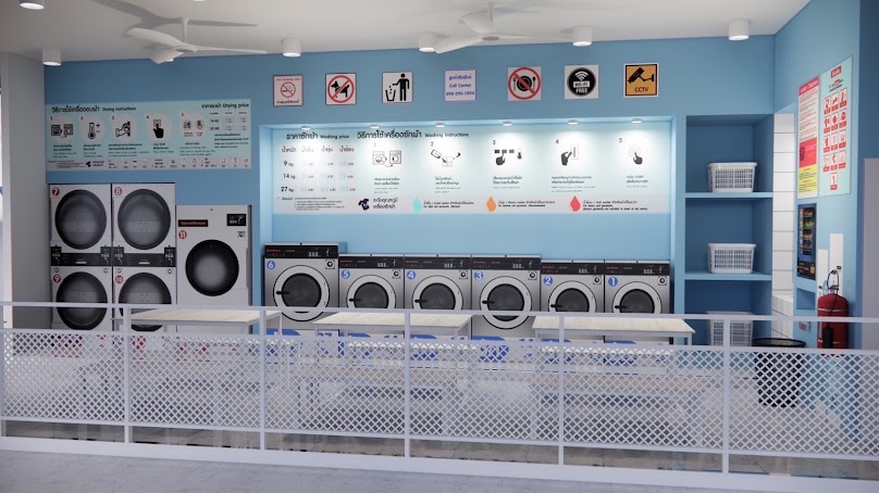 Okinawa Wash & Dry 24 Hours - ร้านโอกินาวะ ซัก อบ 24 ชั่วโมง ปั๊มน้ำมัน ปตท.หนามแดง