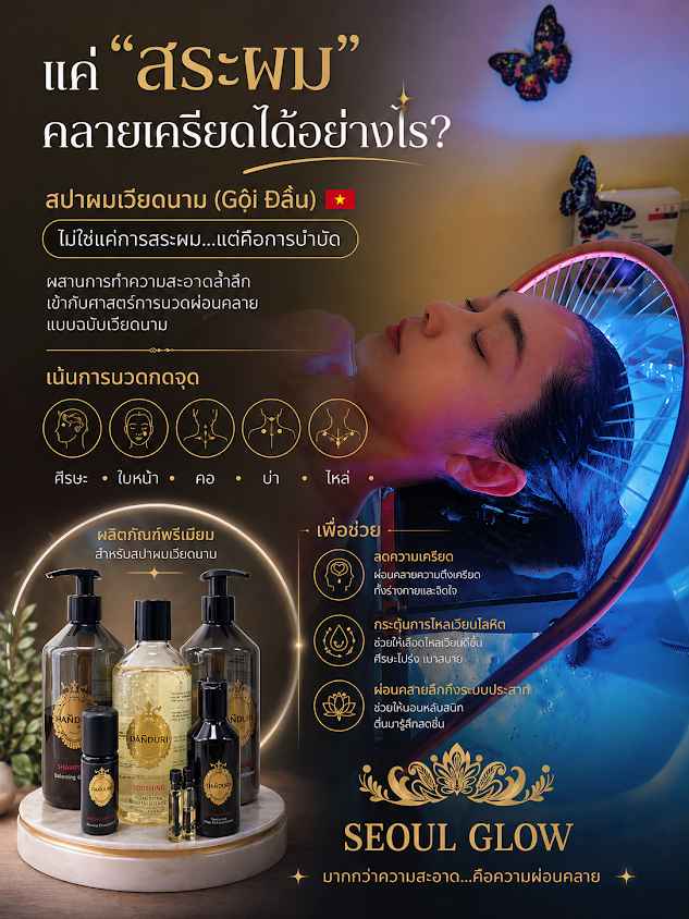 Seoul Glow ทรีสเม้น&สปา(นวดหน้าโดยผู้เชี่ยวชาญ นวดศรีษะน้ำมันร้อน สระผมสไตล์เวียดนาม ระเบิดขี้ไคล) - 2